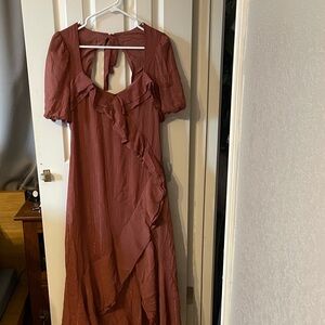 Charles Henry Mauve Backless Dress